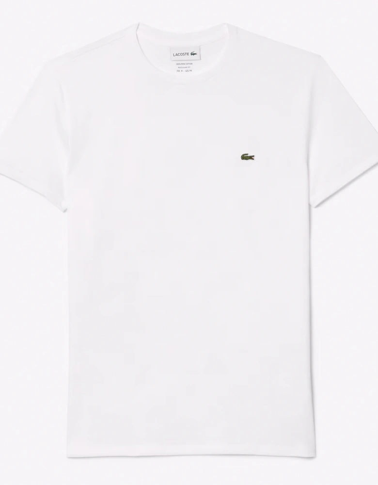 White Pima Cotton Crew Neck T-Shirt