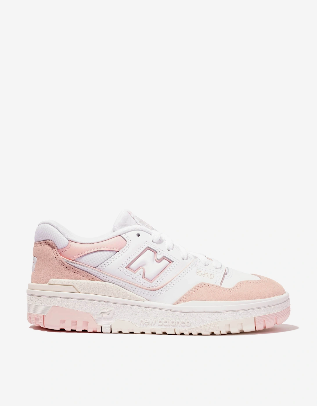Girls 550 Logo Trainers in Pink, 5 of 4