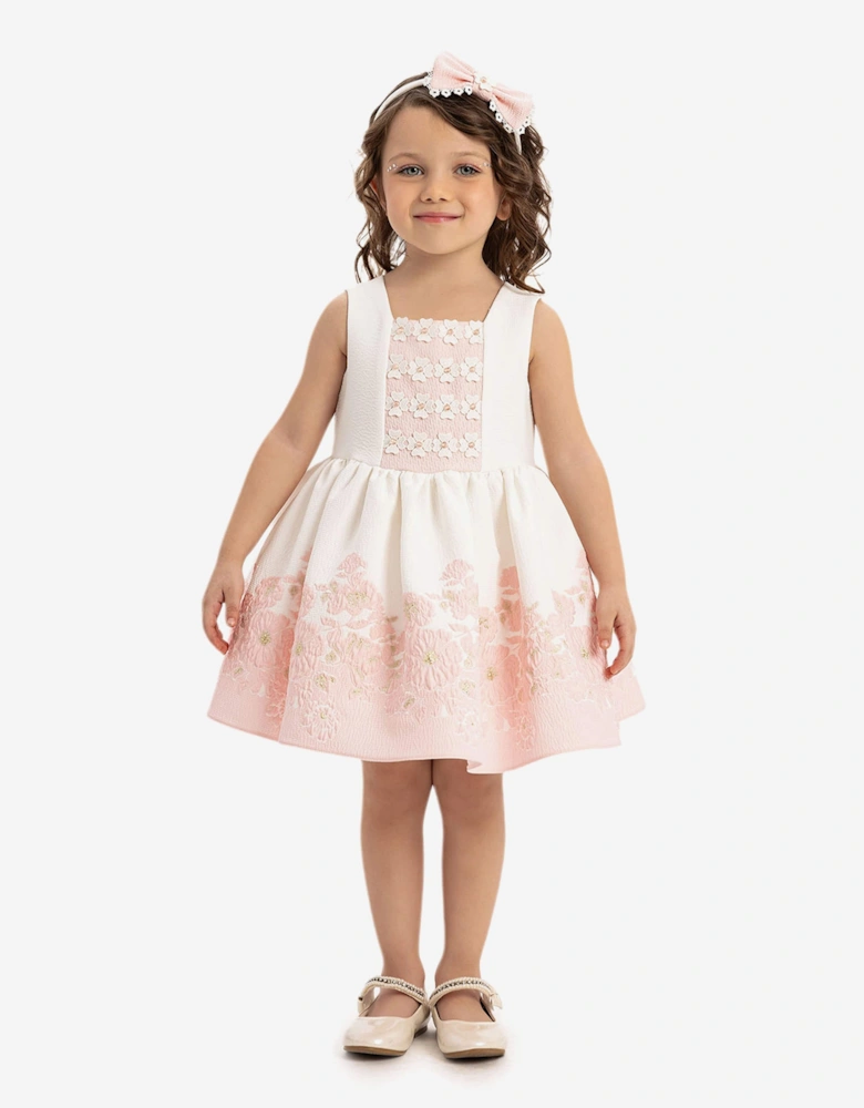 Baby Girls Dress with Bolero and Headband in Pink