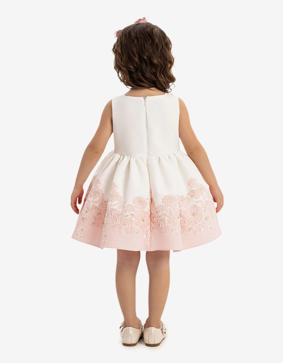 Baby Girls Dress with Bolero and Headband in Pink