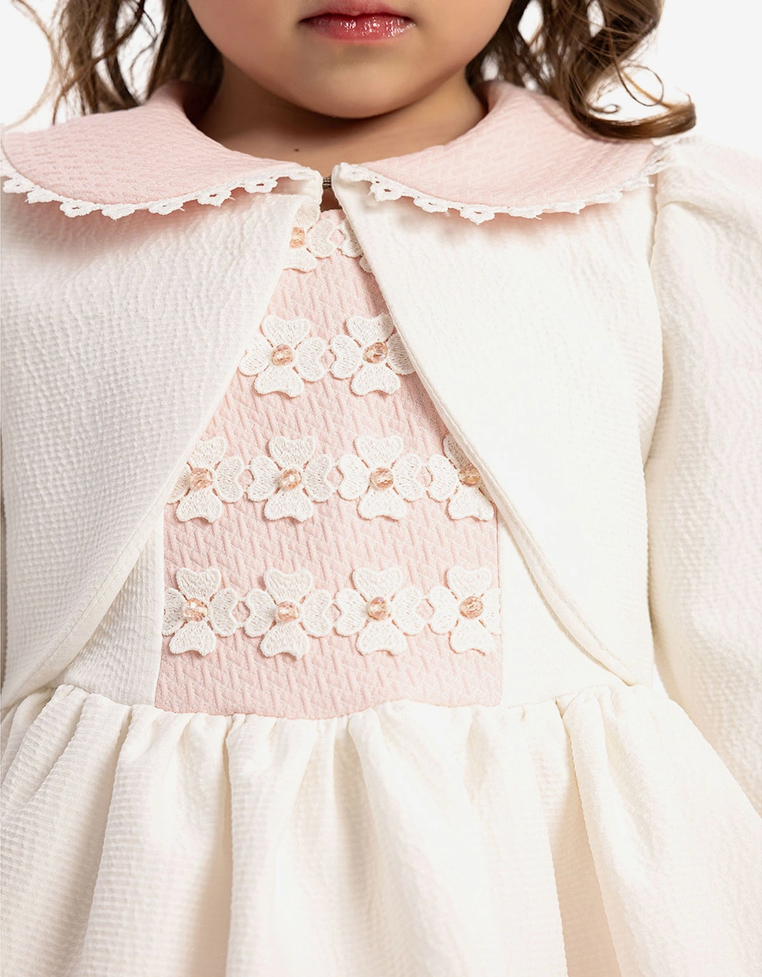 Baby Girls Dress with Bolero and Headband in Pink