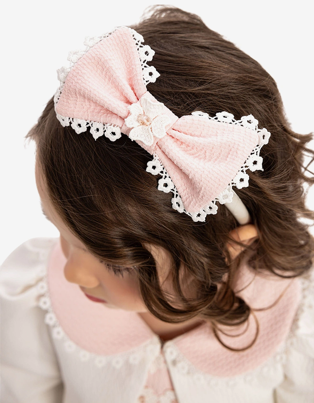 Baby Girls Dress with Bolero and Headband in Pink
