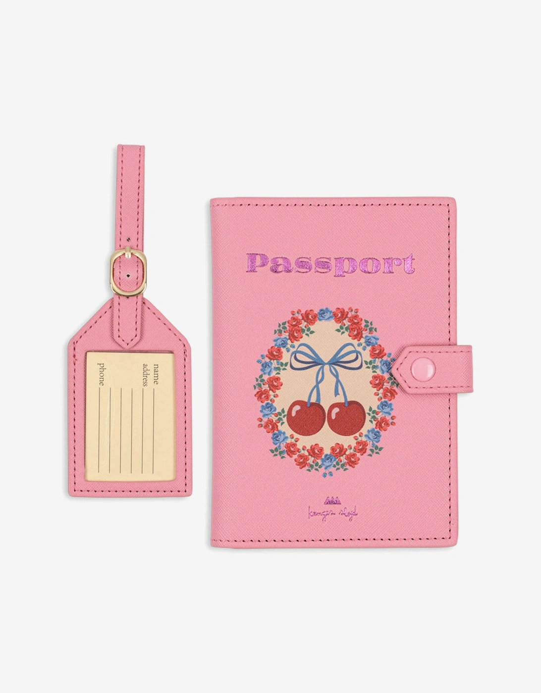 Girls Cherry  Bow Voyage Travel Set in Pink (15cm), 5 of 4