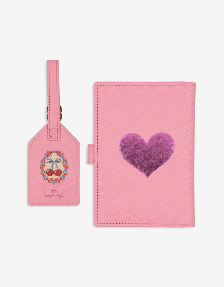 Girls Cherry  Bow Voyage Travel Set in Pink (15cm)
