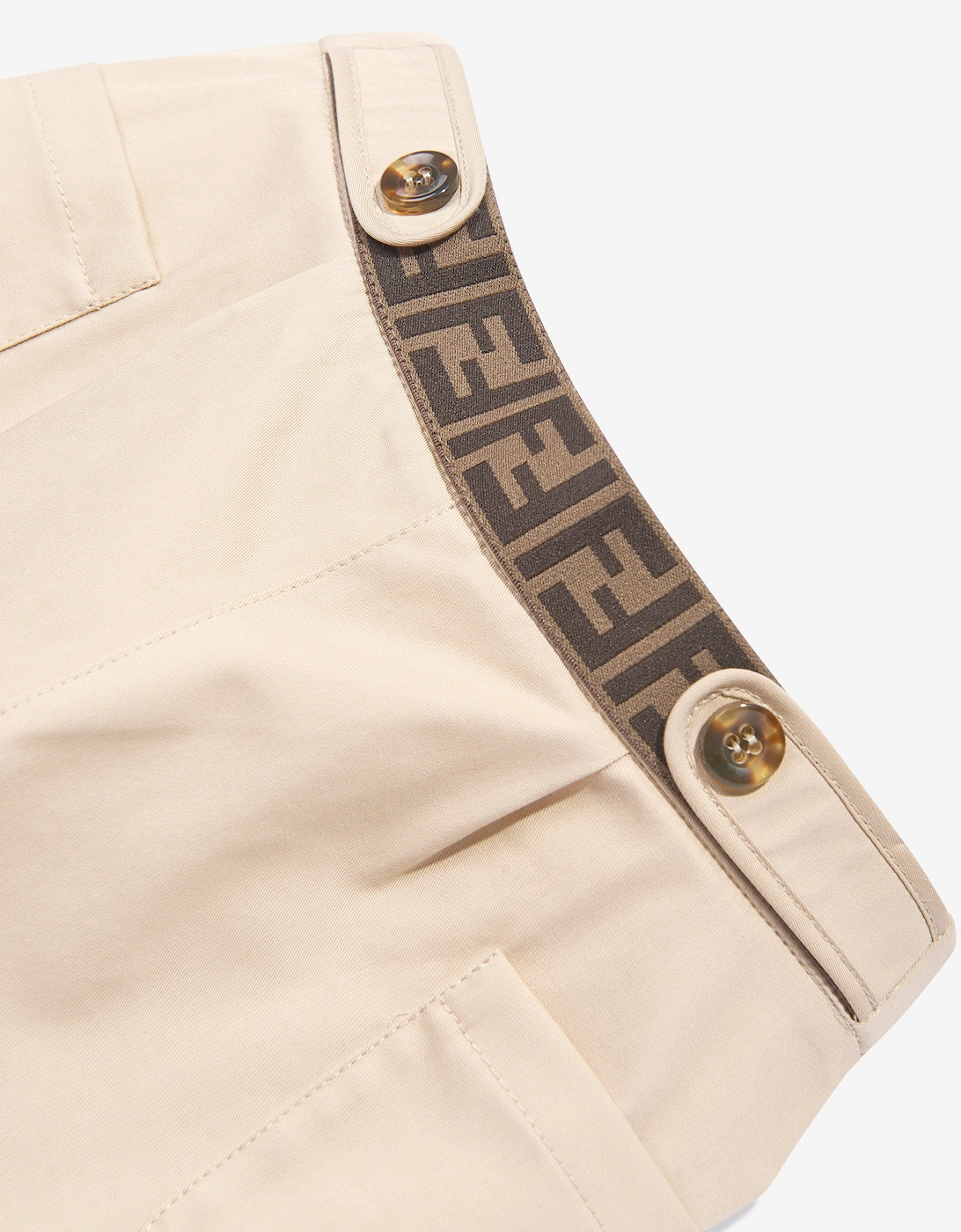 Baby Girls Stretch Gabardine Trousers in Beige