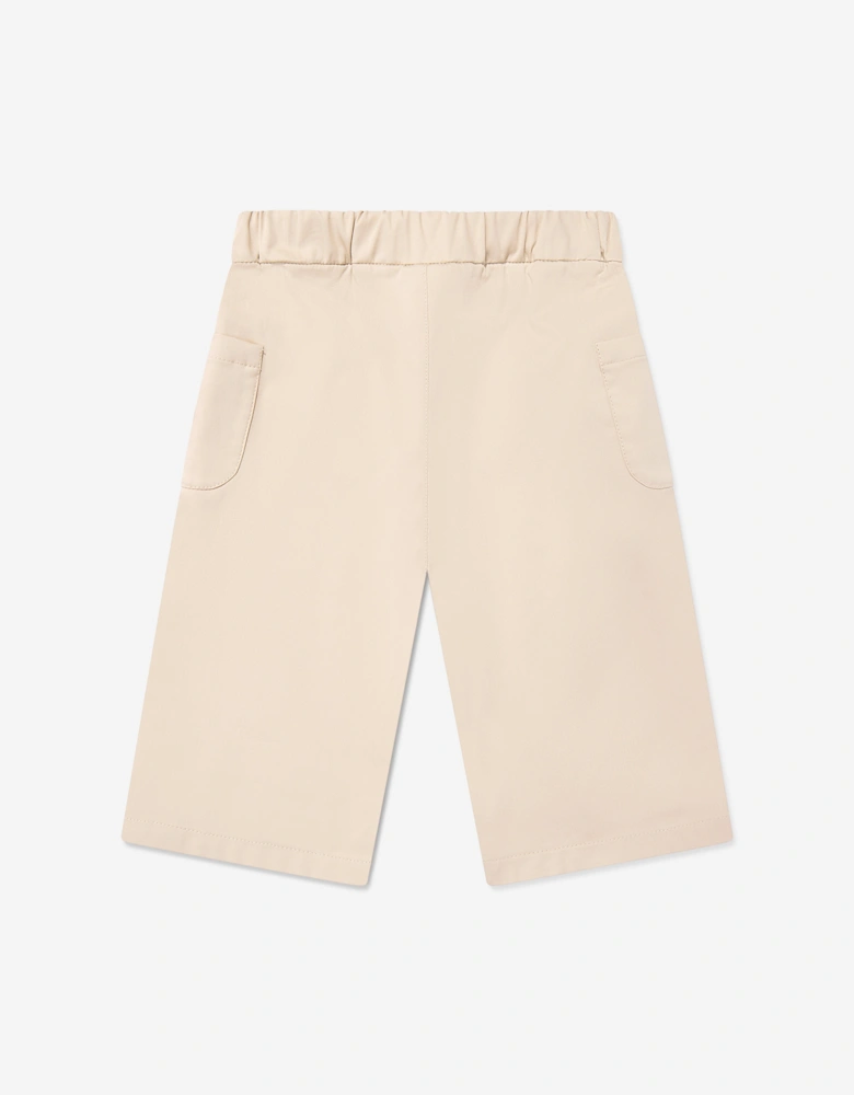 Baby Girls Stretch Gabardine Trousers in Beige