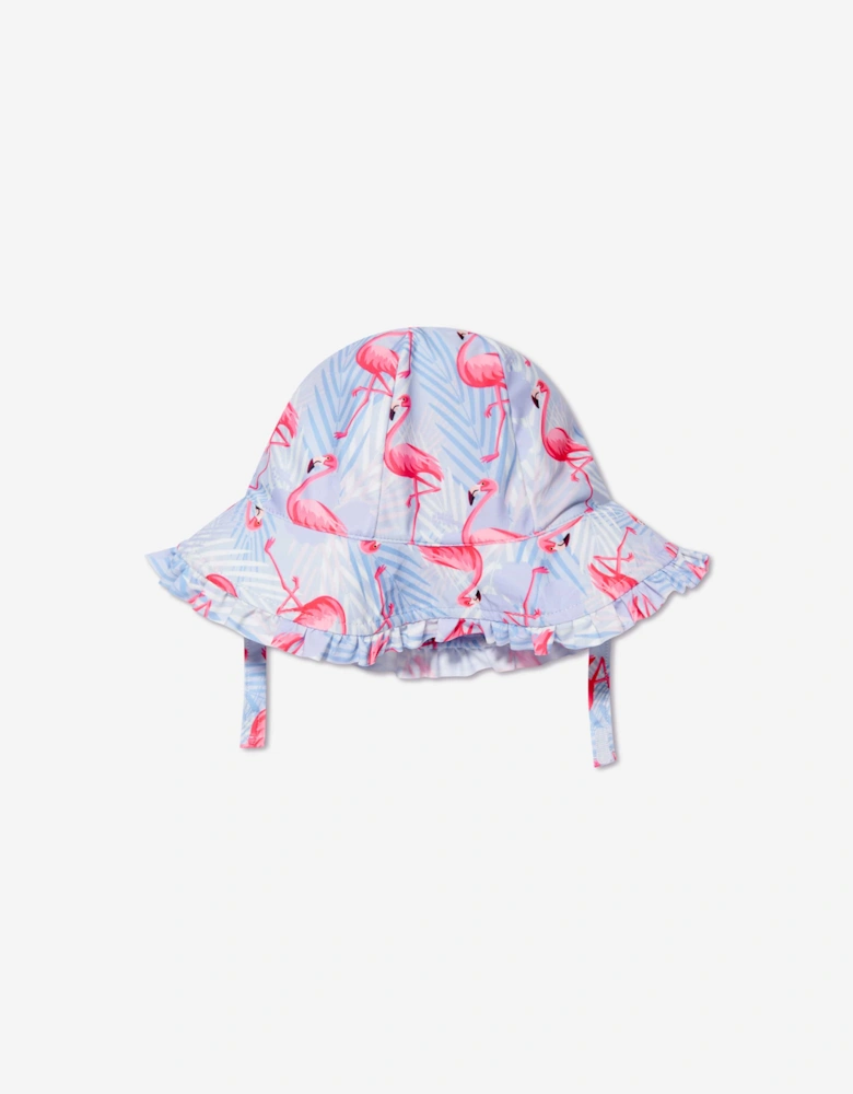 Girls Flamingo Sun Protective Hat (UPF50+) in Purple