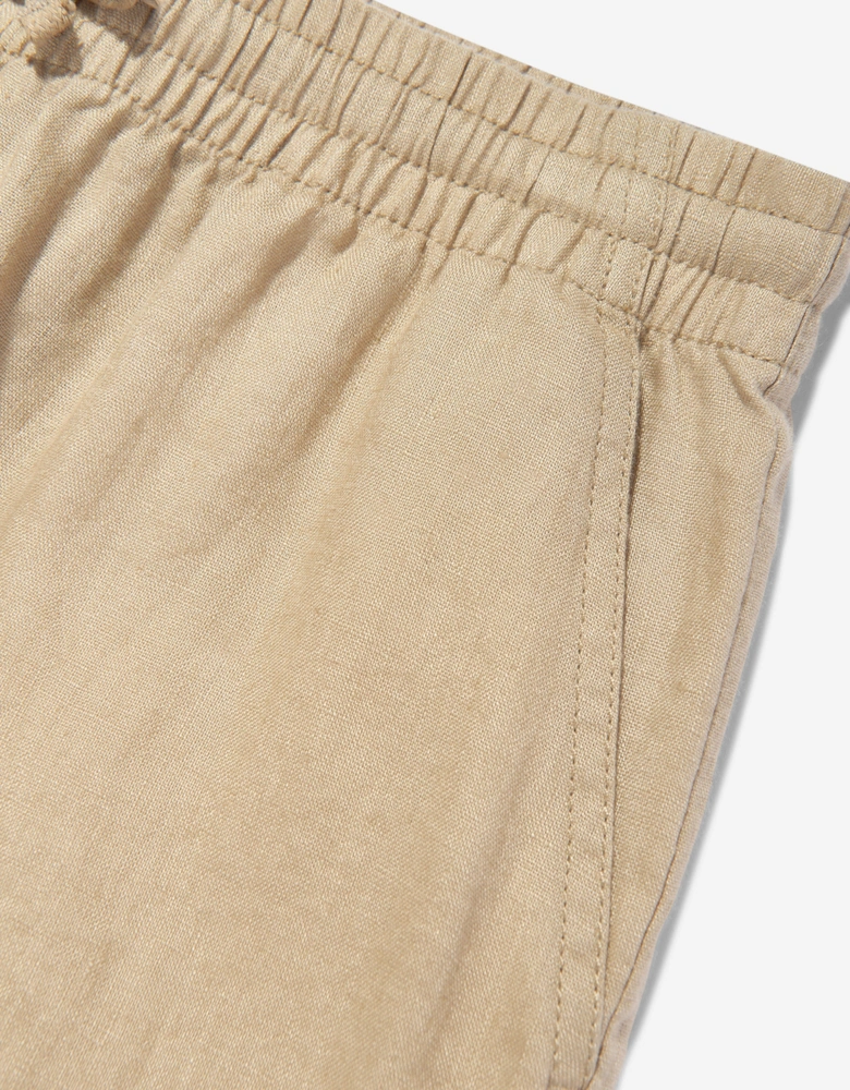 Boys Linen Trousers in Brown