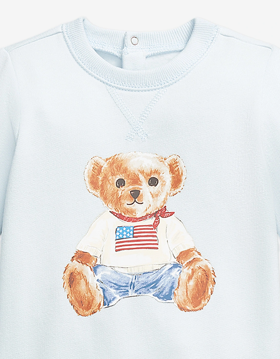 Baby Boys Polo Bear Romper in Blue