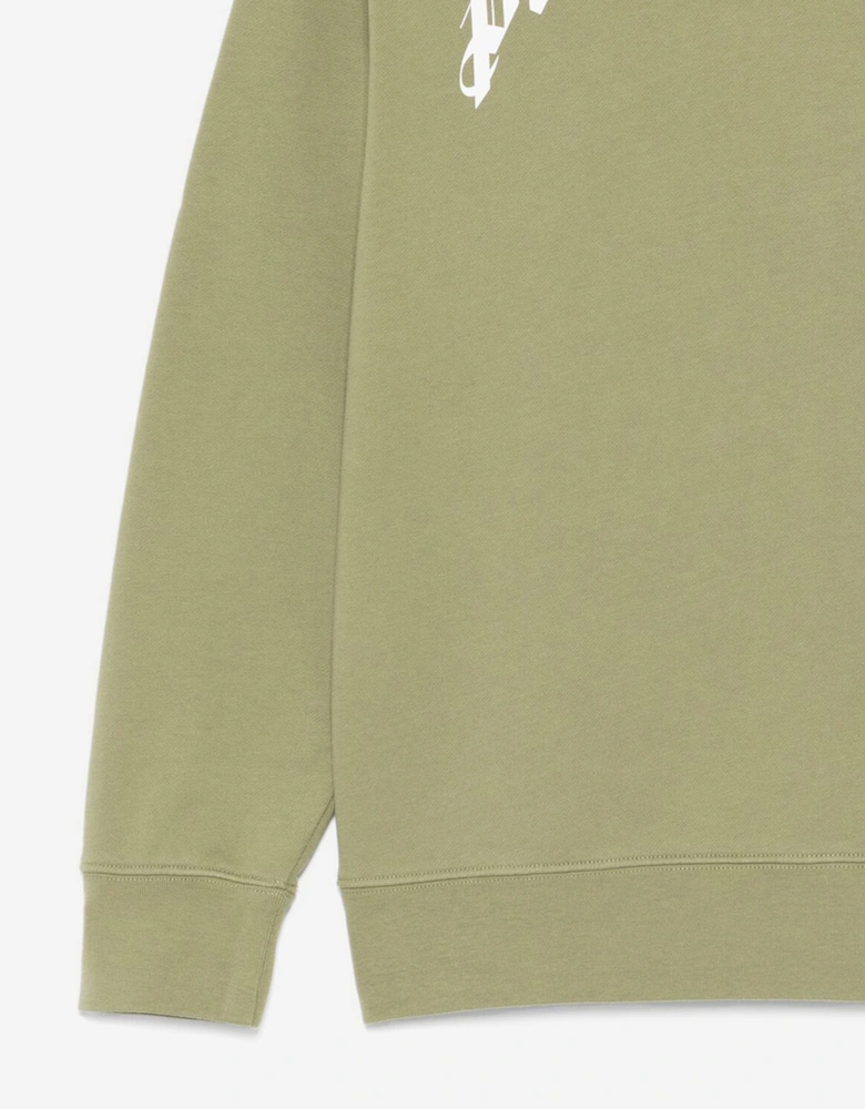 Kids Classic Curved Logo Sweatshirt in Green