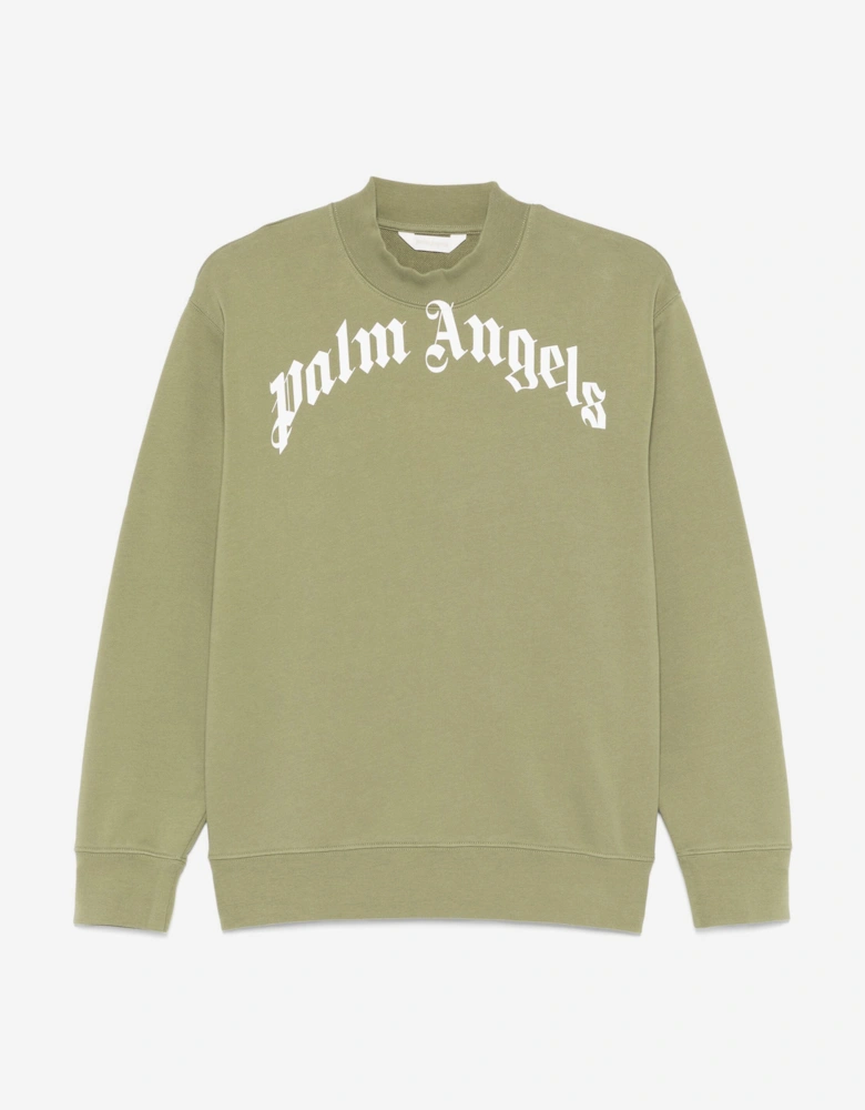Kids Classic Curved Logo Sweatshirt in Green