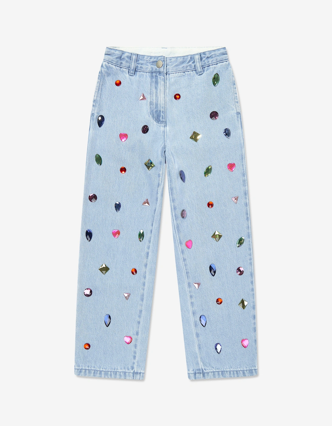 Girls Jewelled Denim Jeans in Blue, 5 of 4