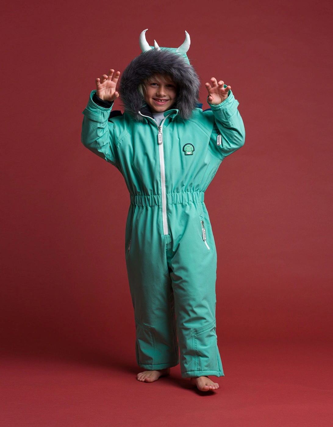 Boys Spike The Dinosaur Snowsuit in Green