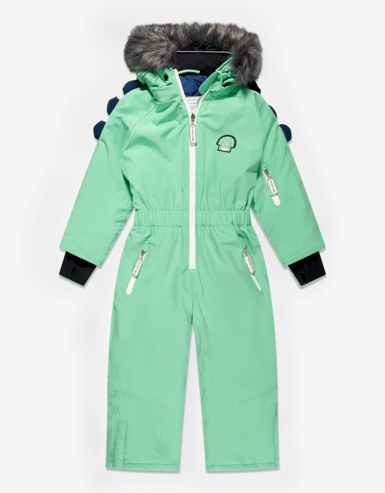 Boys Spike The Dinosaur Snowsuit in Green