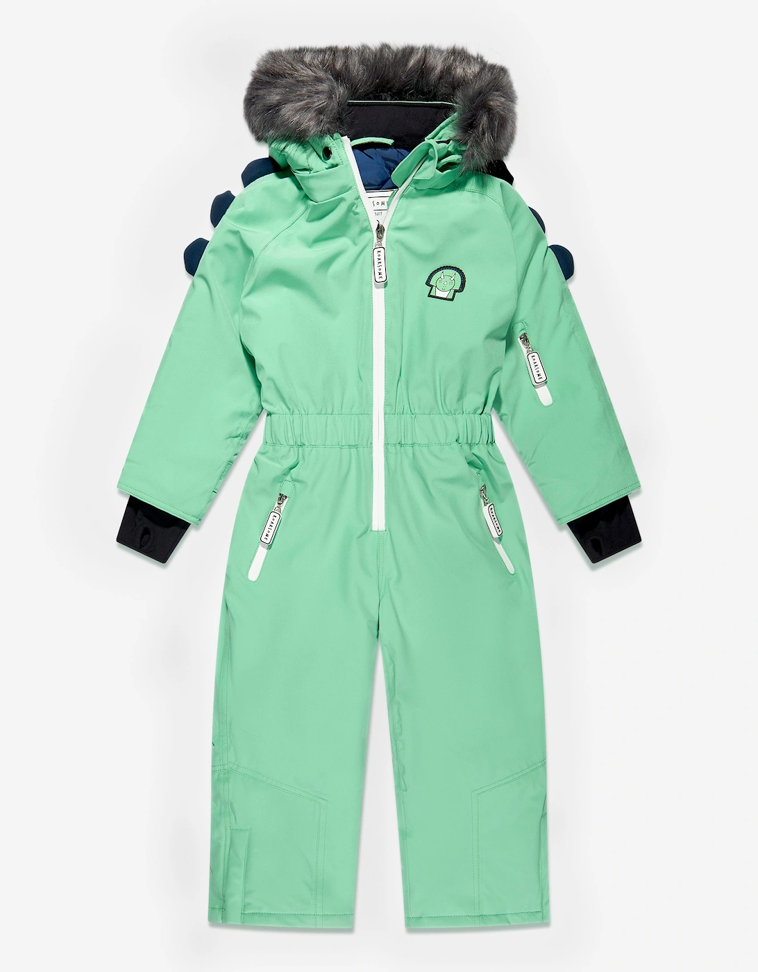 Boys Spike The Dinosaur Snowsuit in Green, 7 of 6