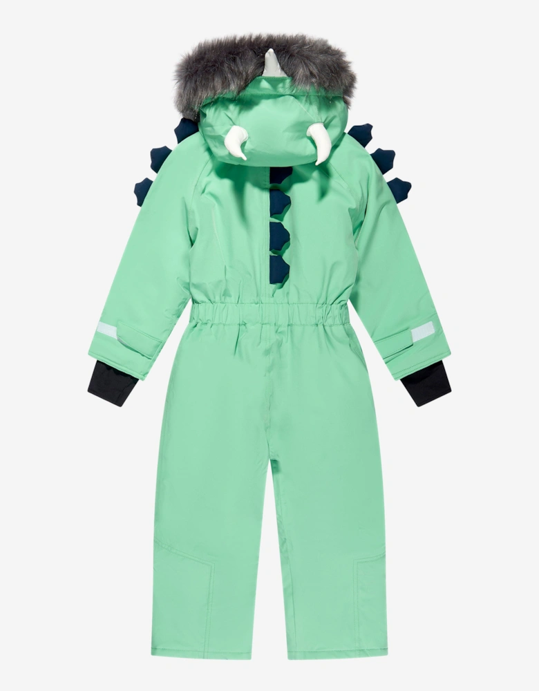 Boys Spike The Dinosaur Snowsuit in Green