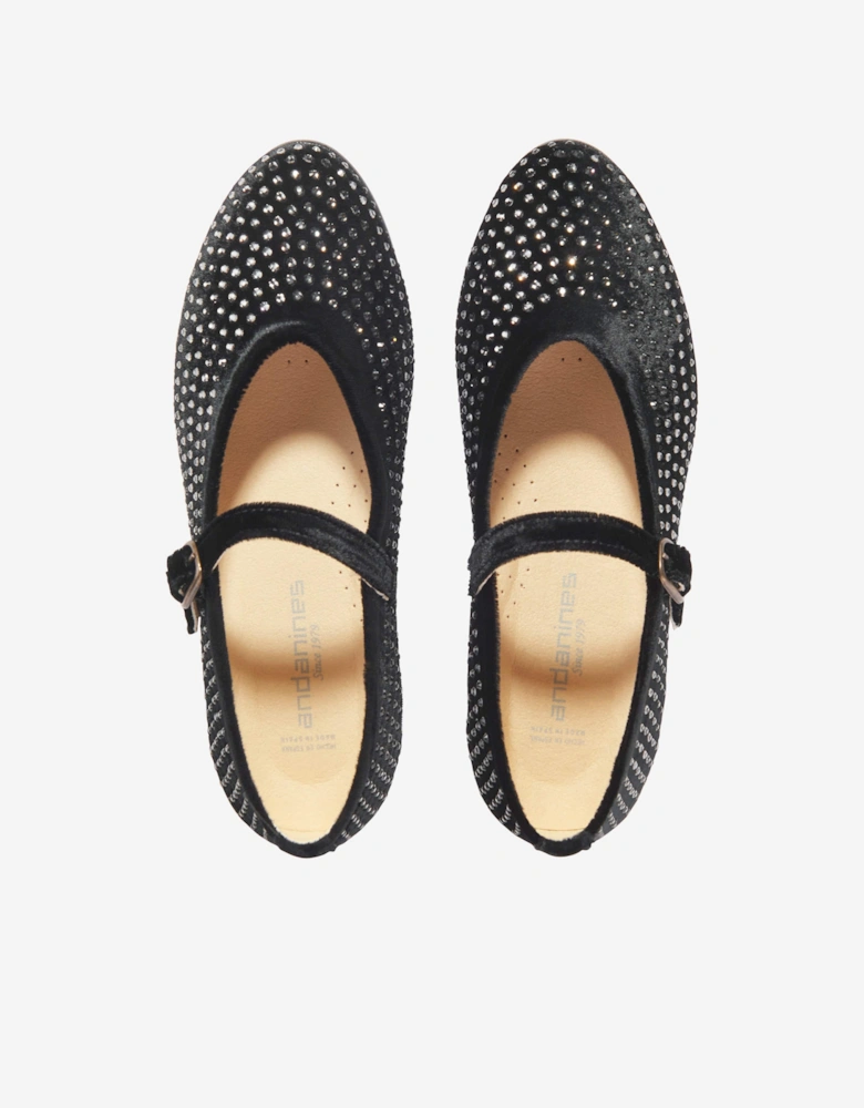 Girls Diamante Shoes in Black