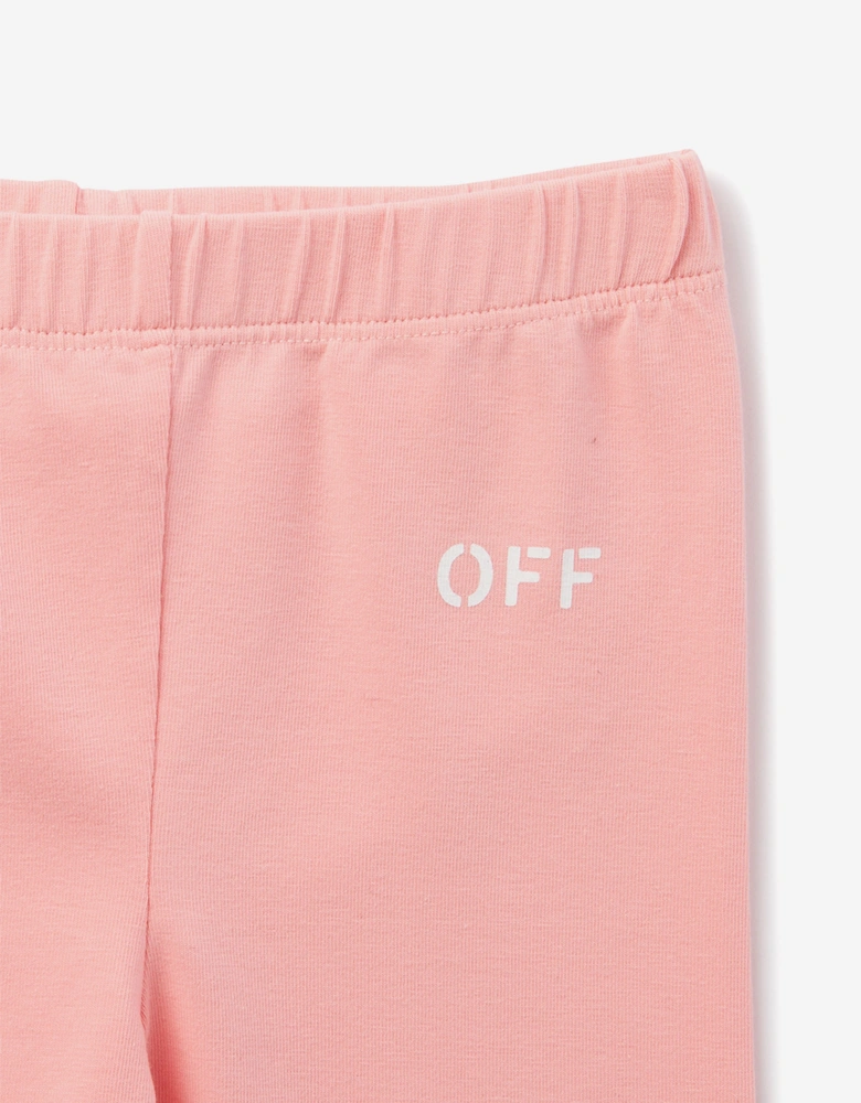 Baby Girls Off Stamp Clear Leggings in Pink