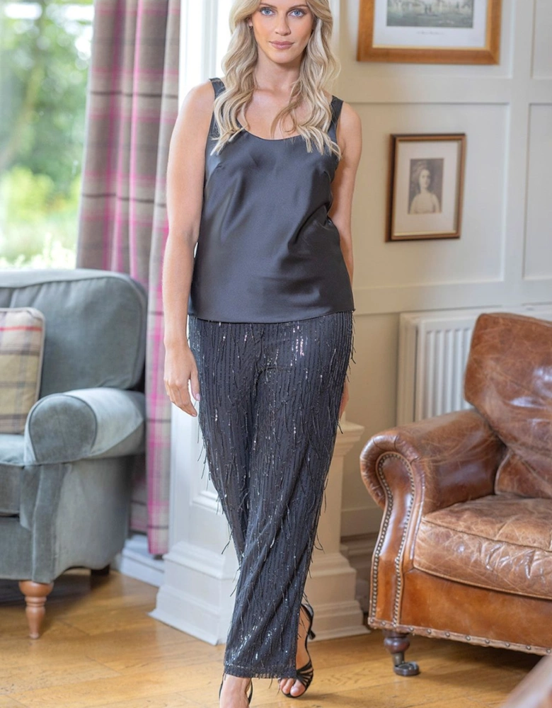 Tassel Sequin Elasticated Waist Trousers