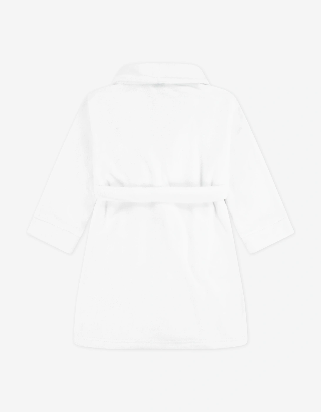 Boys Bear Patch Robe in White