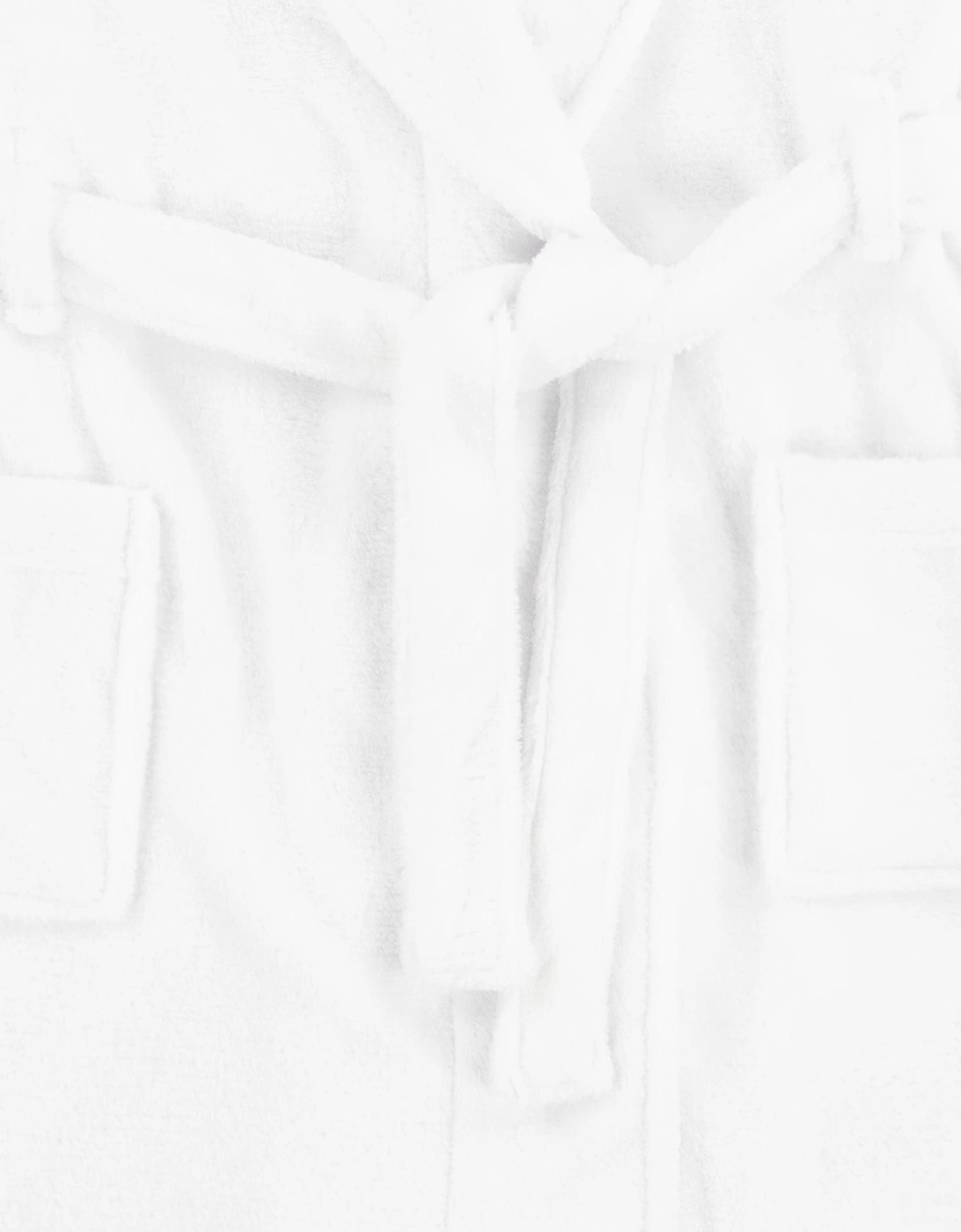 Boys Bear Patch Robe in White