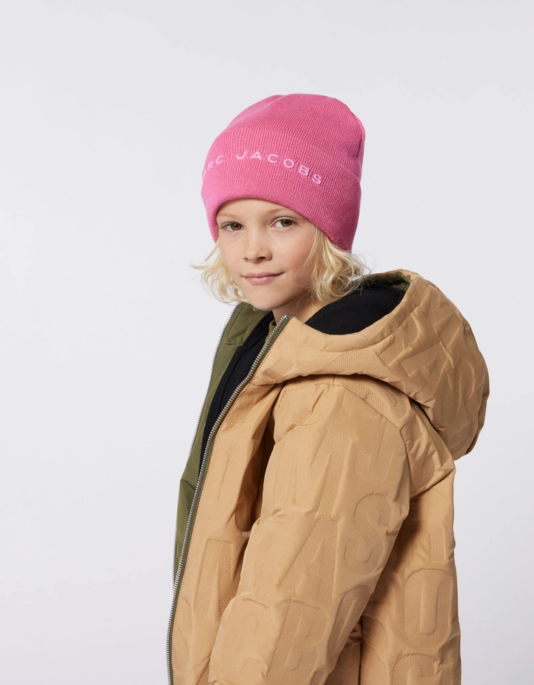 Kids Reversible Puffer Jacket in Brown