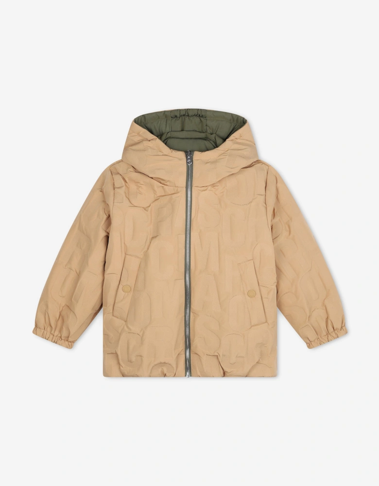 Kids Reversible Puffer Jacket in Brown