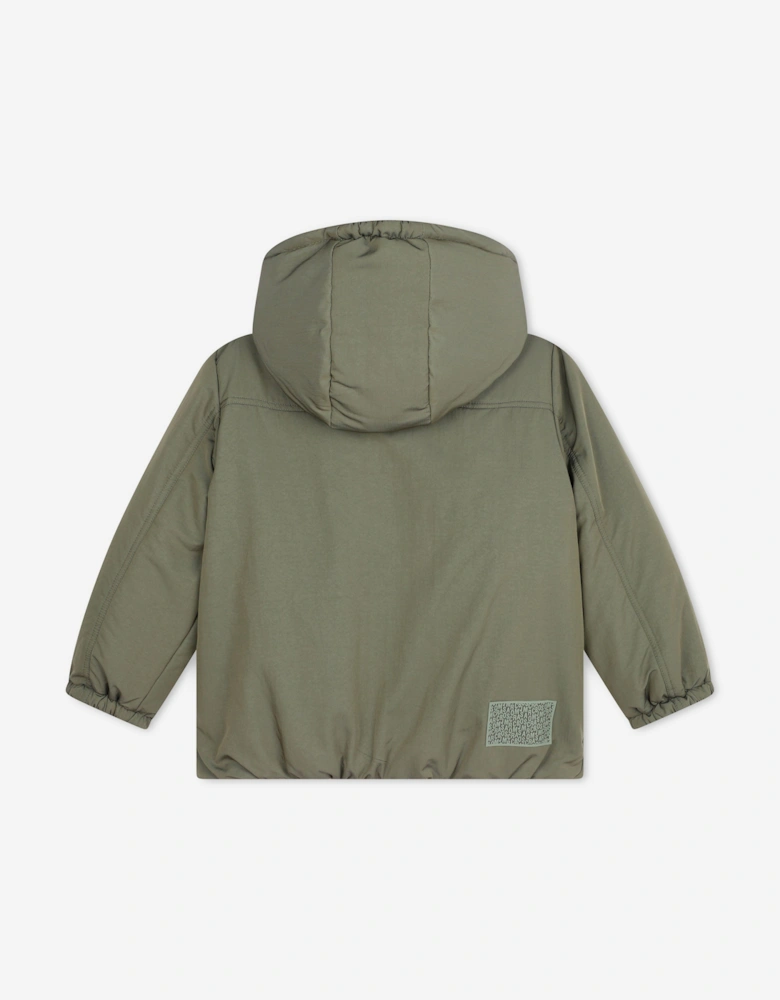 Kids Reversible Puffer Jacket in Brown