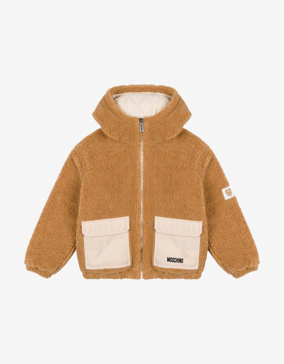 Kids Teddy Fleece Jacket in Brown, 4 of 3