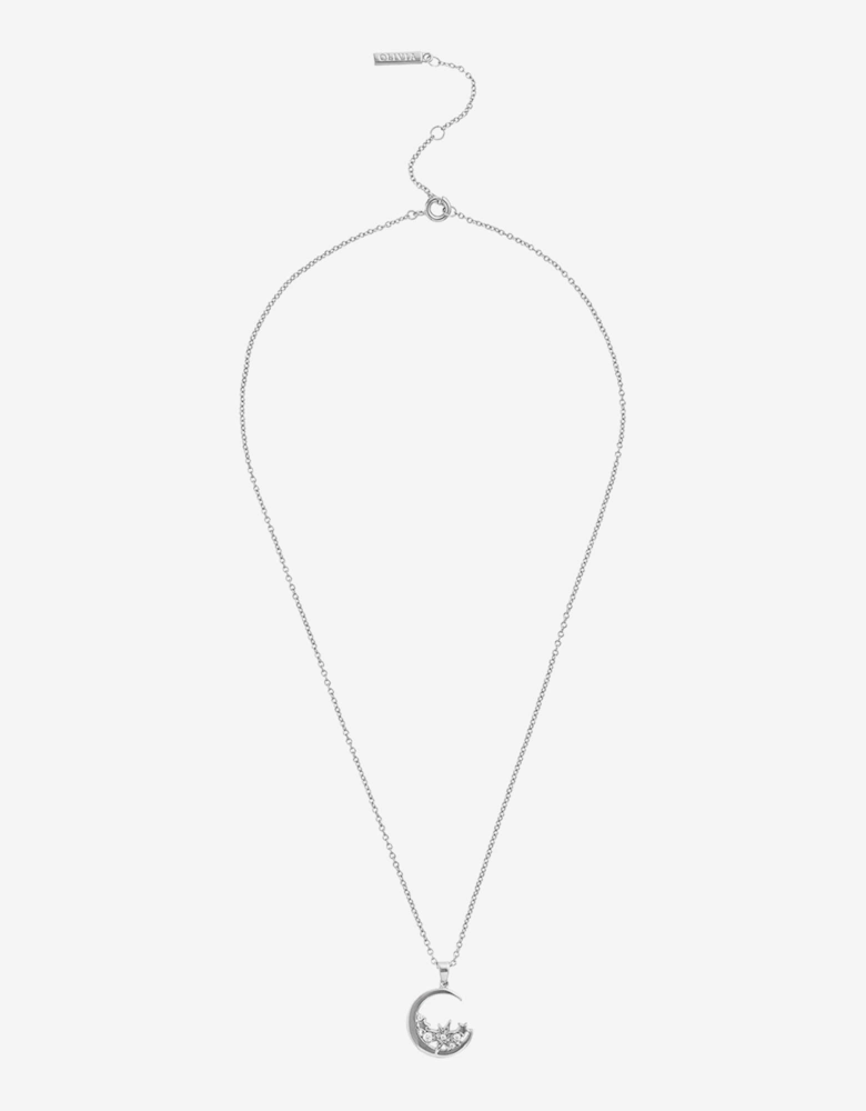 Celestial Cluster Moon Necklace in Silver (457mm)