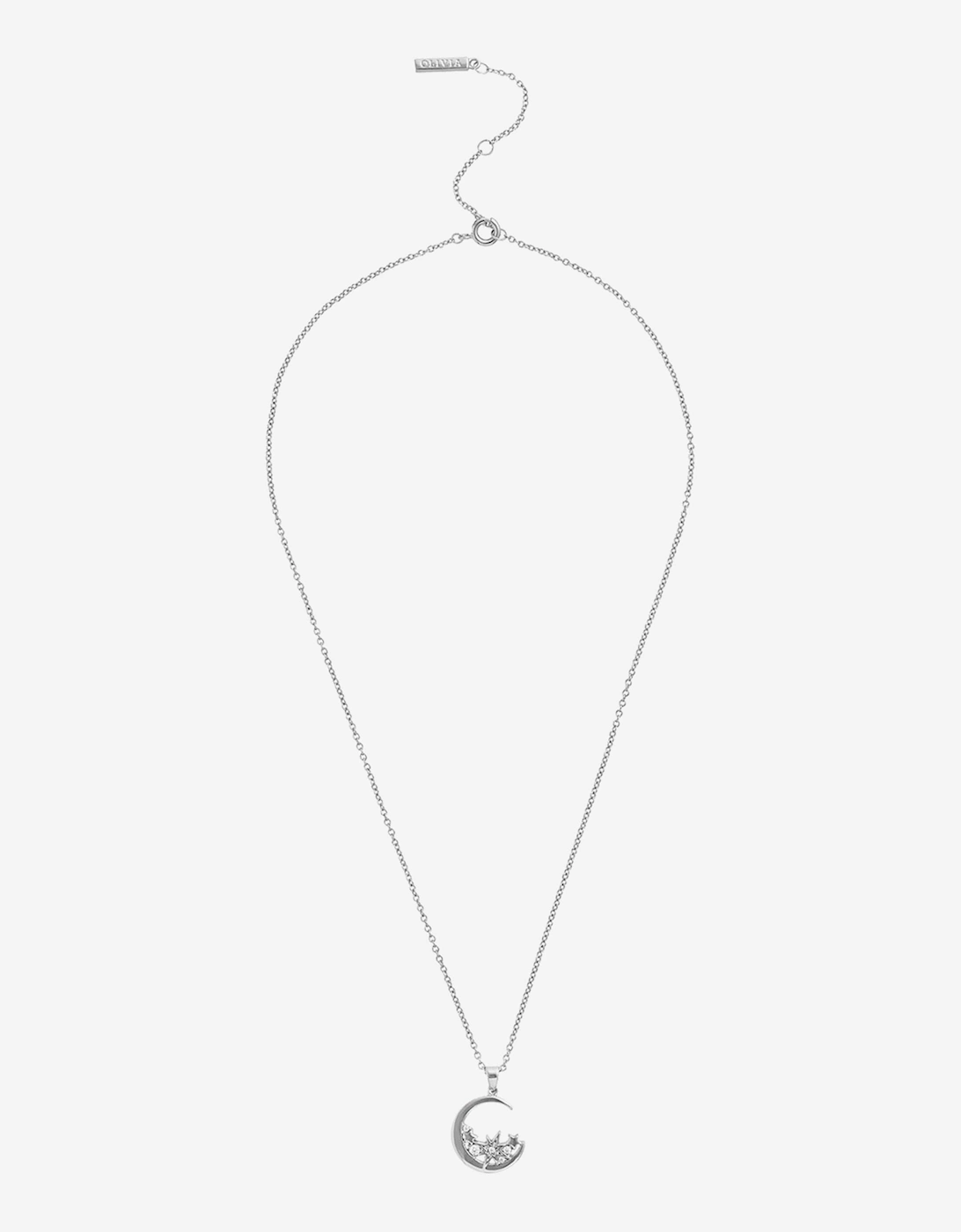 Celestial Cluster Moon Necklace in Silver (457mm)
