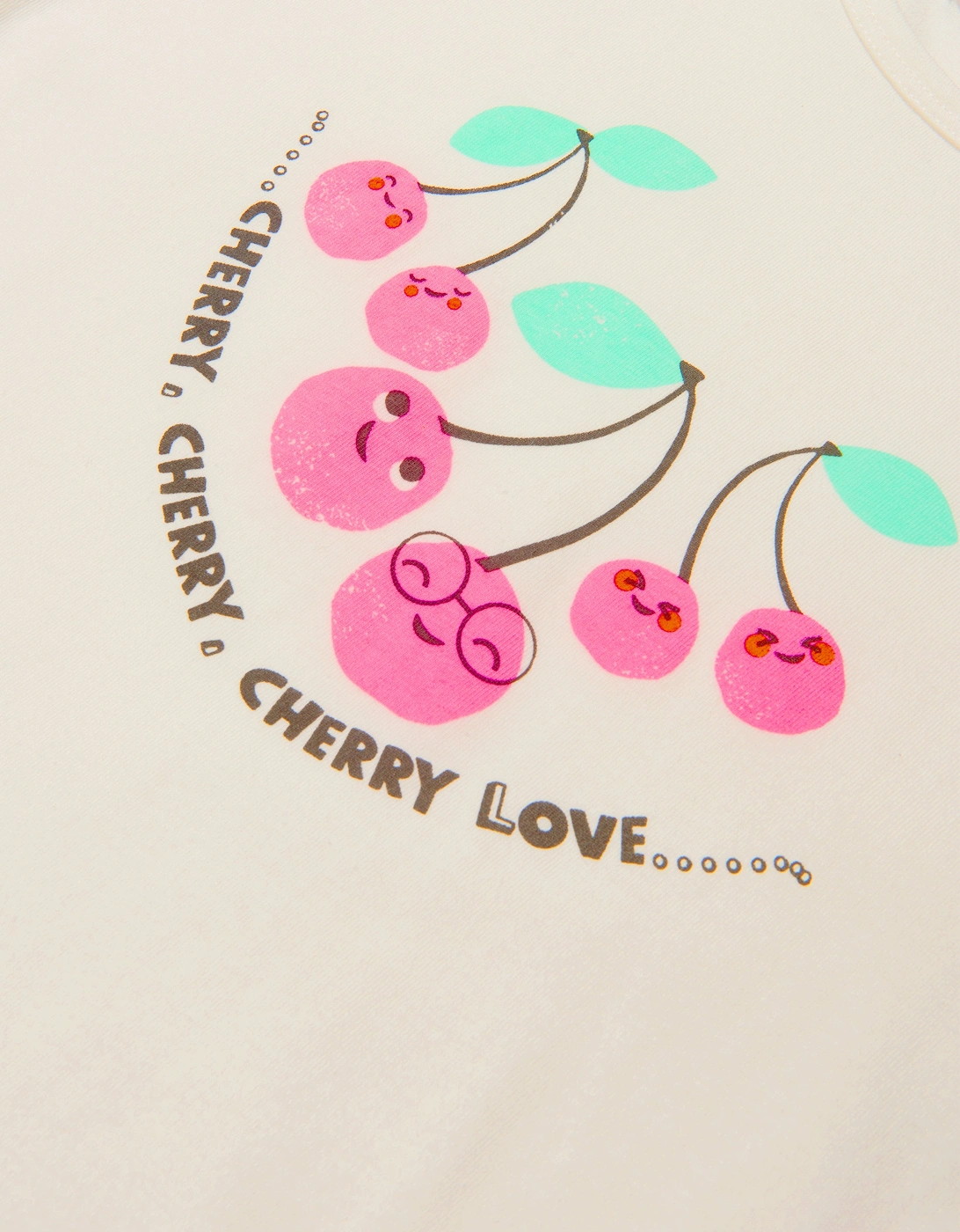 Girls Organic Cotton Cherry Print T-Shirt