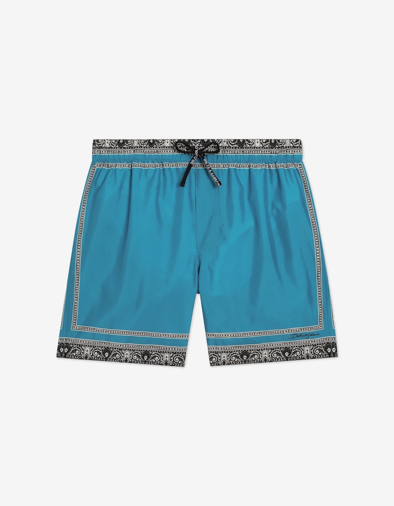 Boys Bandana Print Swim Shorts in Blue