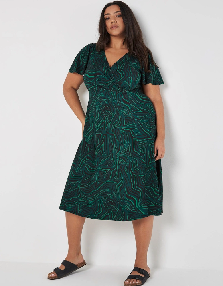 Curve Jersey Wrap Midi Dress