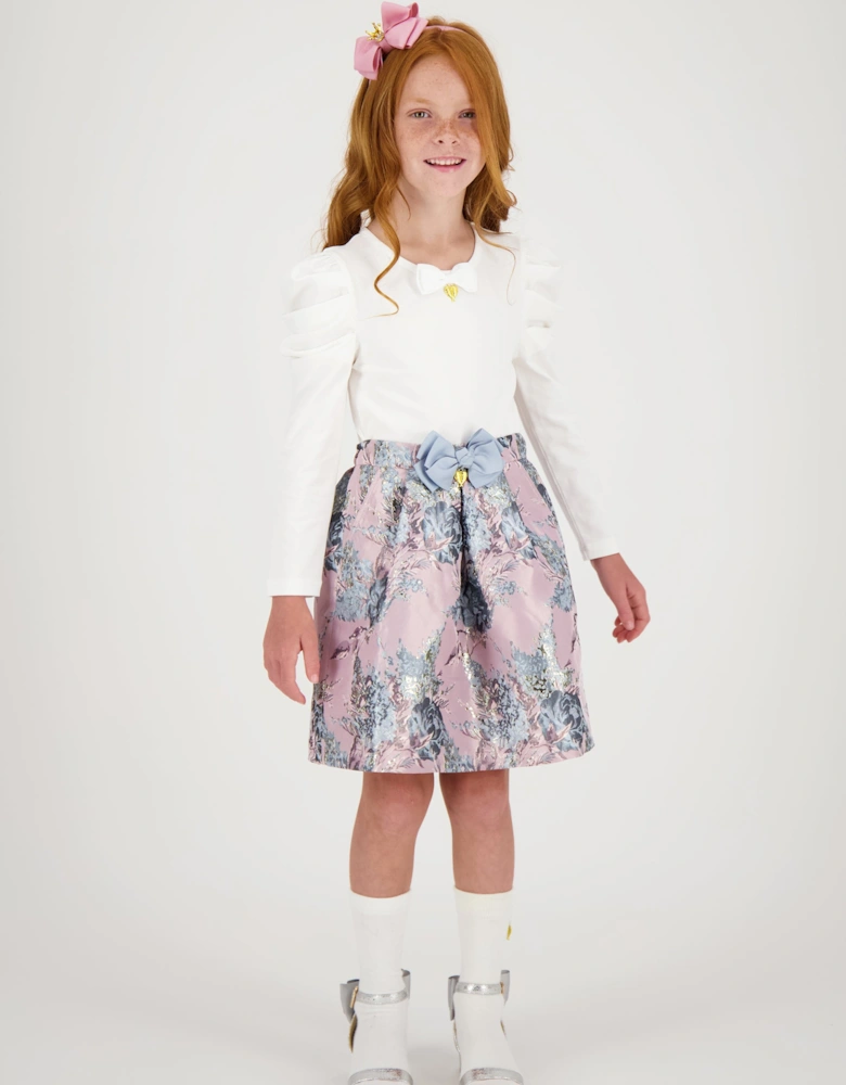 Angels Face Girls Sybil Jacquard Skirt in Pink
