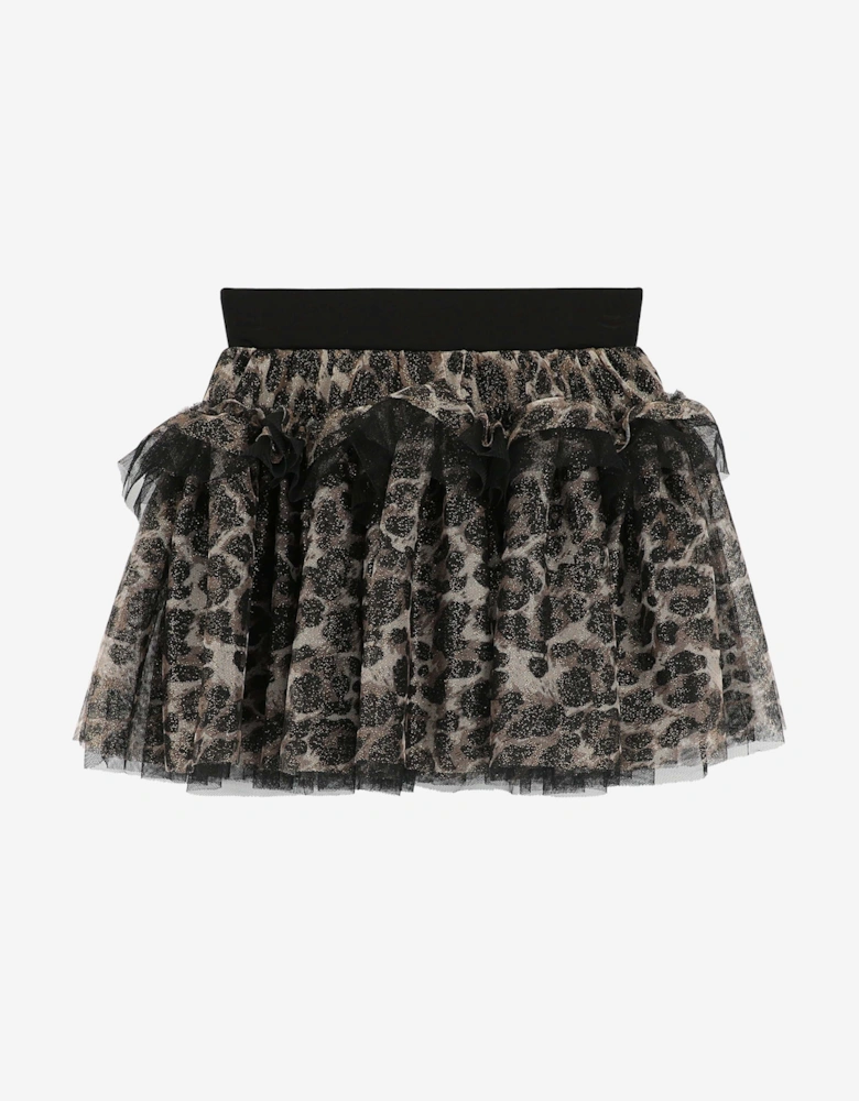 Angels Face Girls Georgian Leopard Skirt in Black