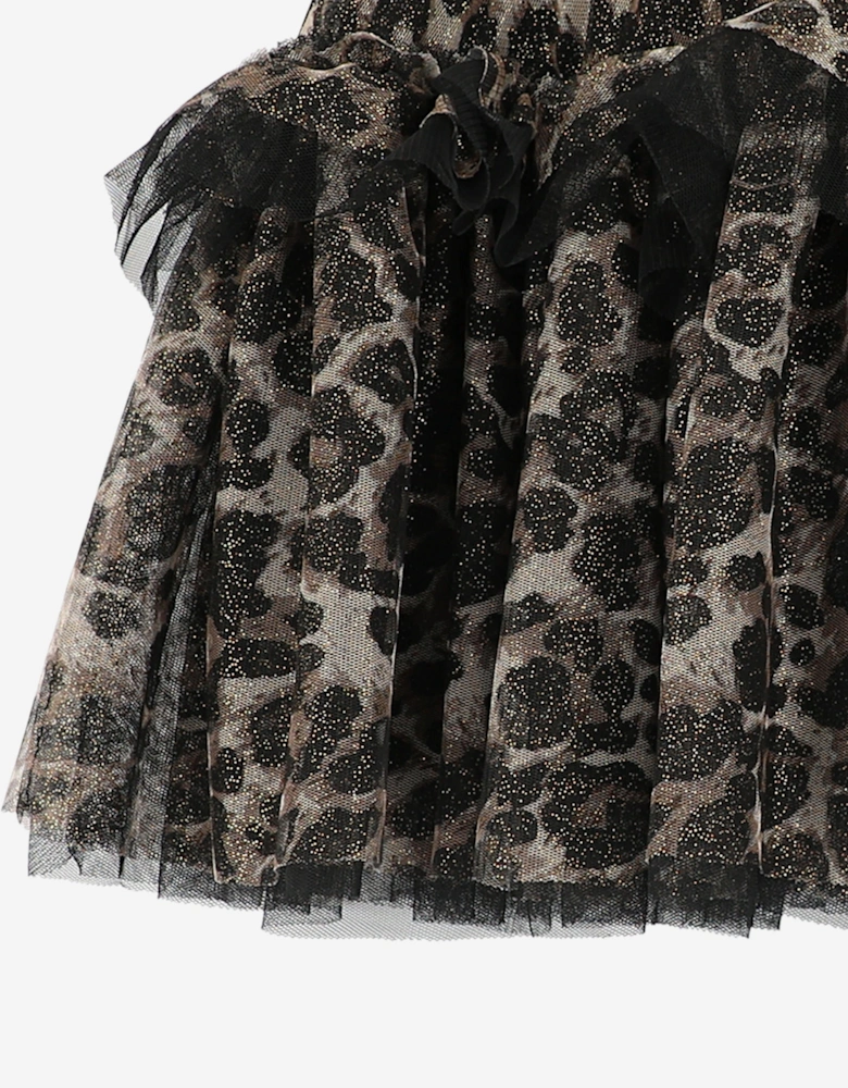 Angels Face Girls Georgian Leopard Skirt in Black