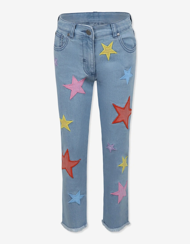 Girls Star Mom Jeans in Blue