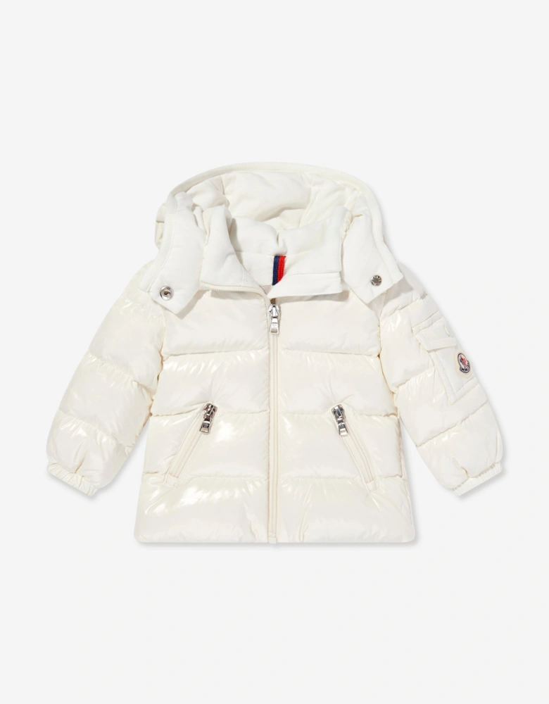 Baby Girls Down Padded Bady Jacket in Ivory