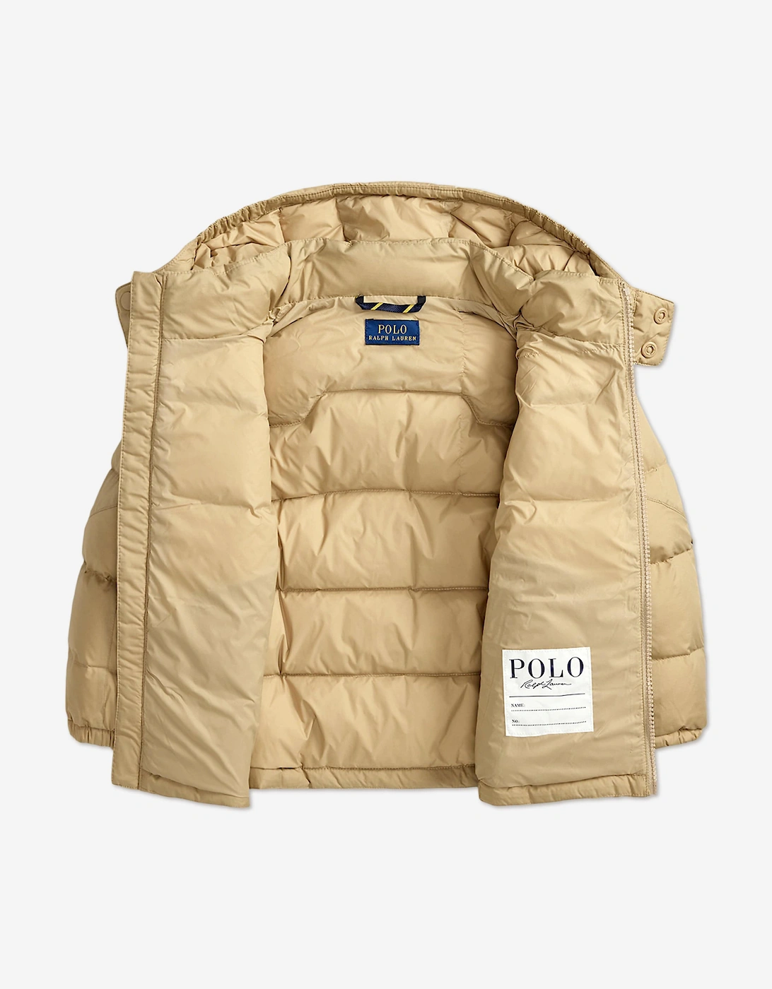 Boys Down Padded Puffer Jacket in Beige