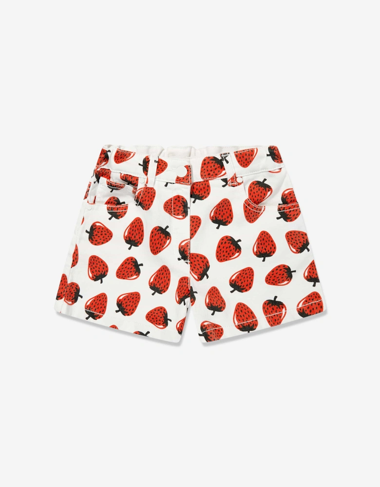 Girls Strawberry Shorts in Ivory