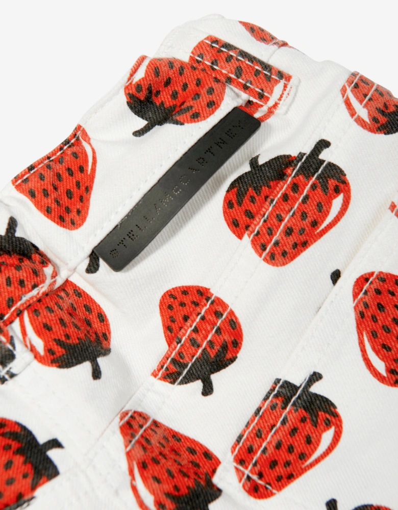 Girls Strawberry Shorts in Ivory