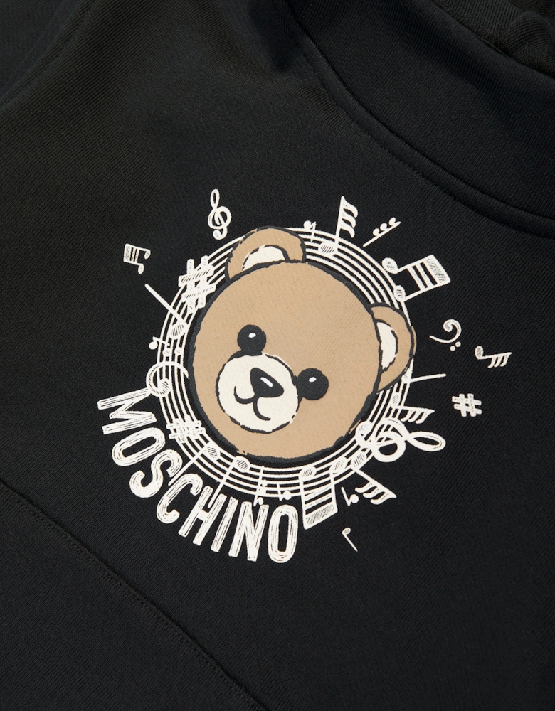Kids Bear Logo Hoodie in Black