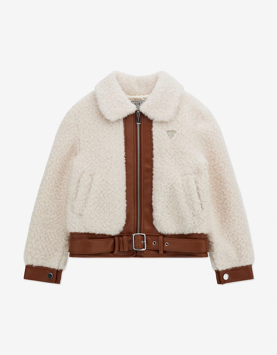 Girls Faux Fur Jacket in Ivory, 5 of 4