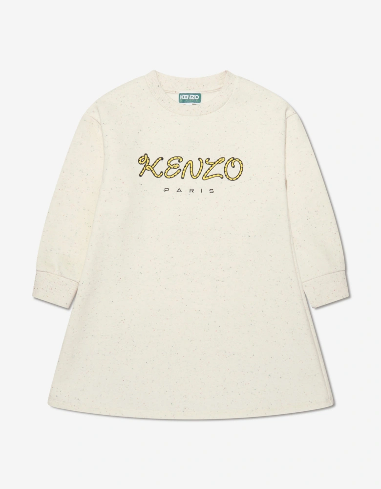 Girls Logo Sweater Dress in Beige