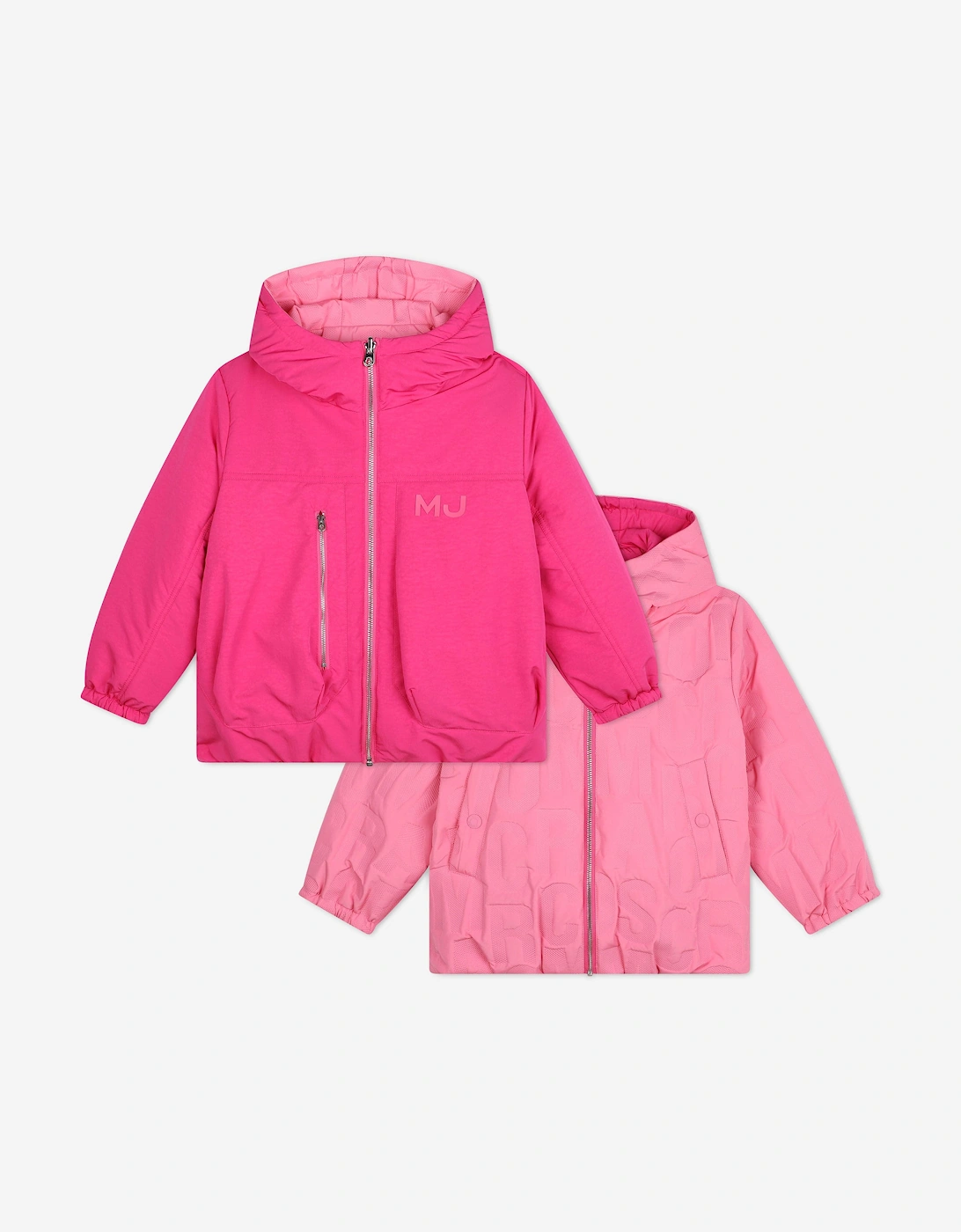 Girls Reversible Puffer Jacket in Pink, 5 of 4