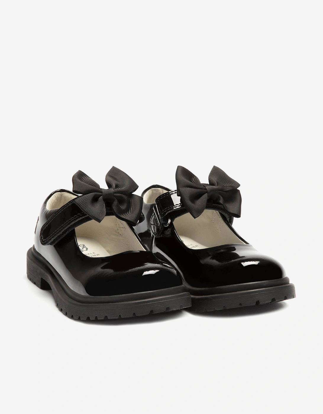 Girls Masie Bow Patent School Shoes in Black