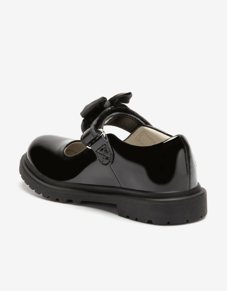 Girls Masie Bow Patent School Shoes in Black