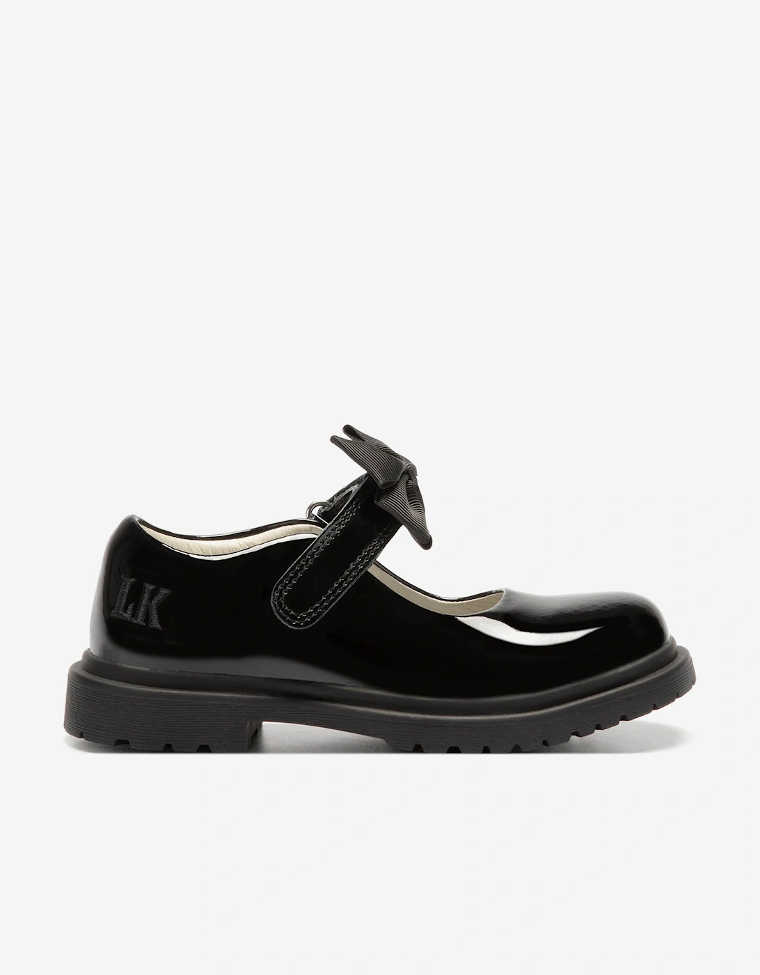 Girls Masie Bow Patent School Shoes in Black, 5 of 4