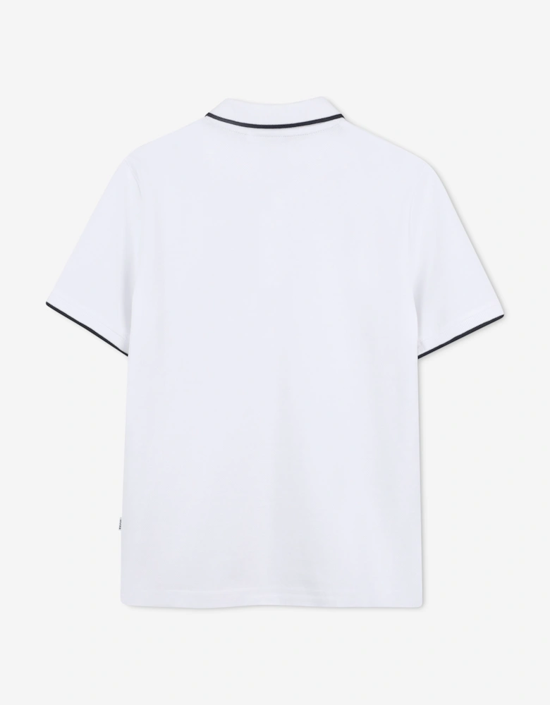 BOSS Boys Double B Polo Shirt in White